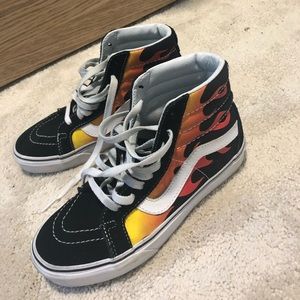 Flame high top Vans Women’s 6 mens 4.5 hardly worn